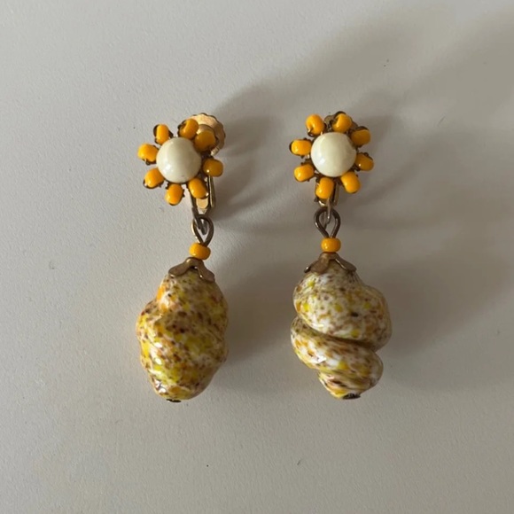 Signed Miriam Haskell Retro Earrings - Picture 2 of 6